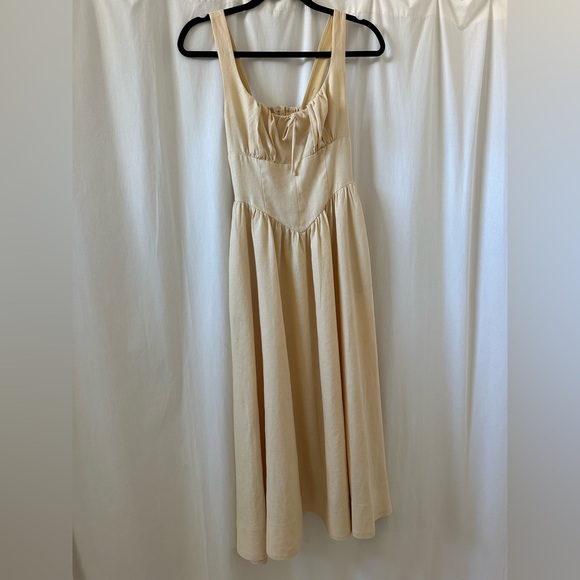 Reformation Balia Linen Dress- yellow - Picture 3 of 4